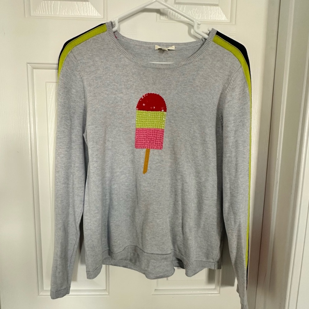 Lisa Todd Light Gray popsicle crewneck sweater size medium